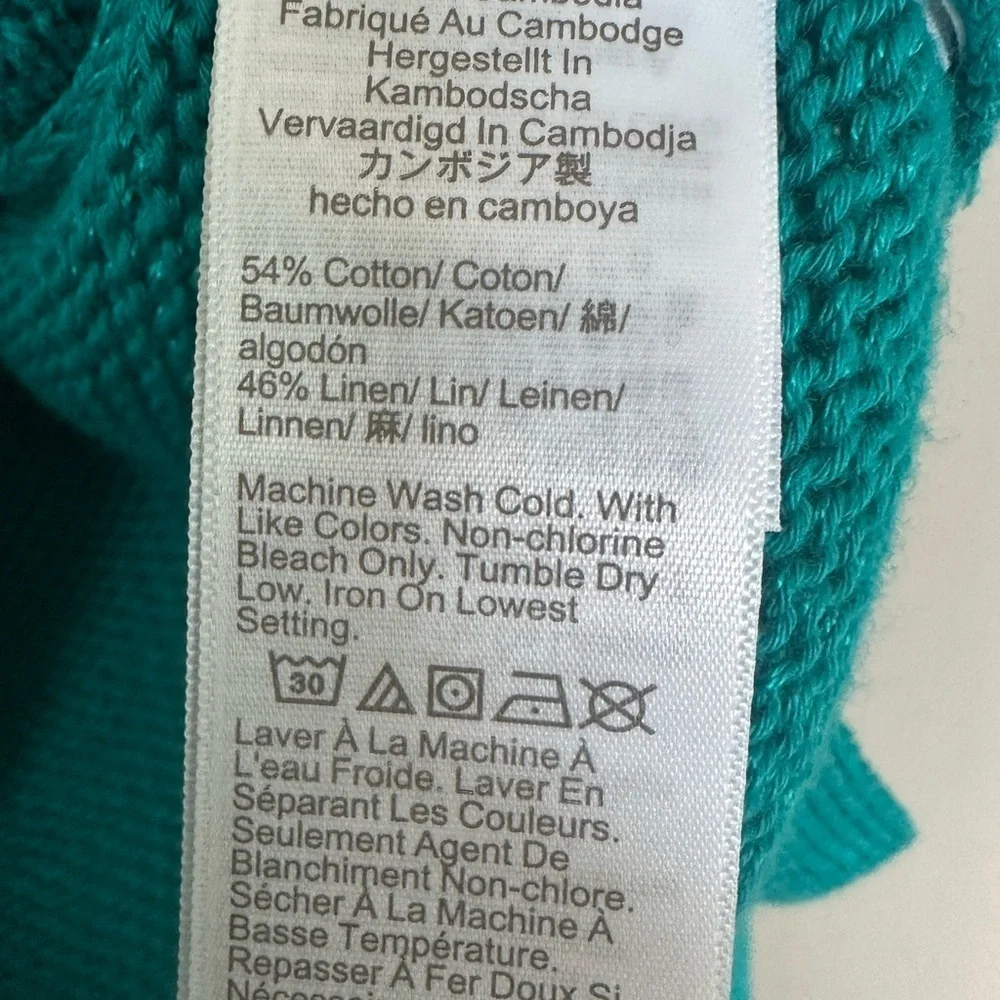 J.Crew Linen Blend Crewneck/Rollneck Sweater in Teal - Like New XS